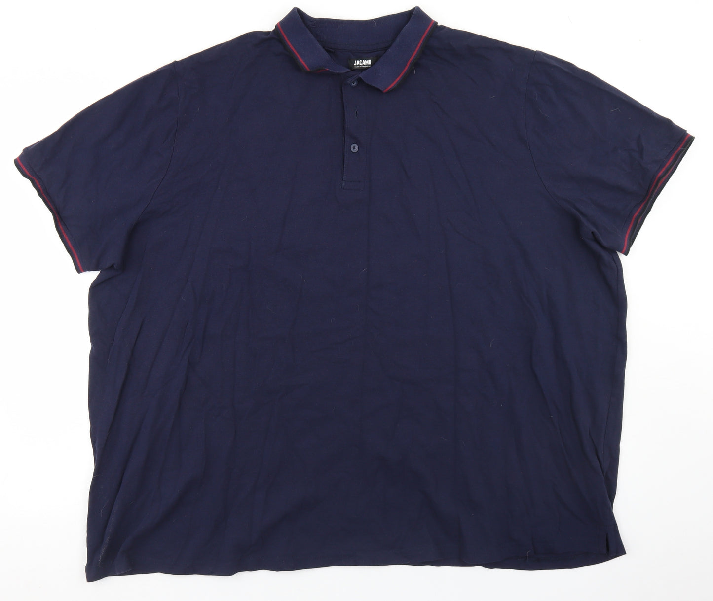Jacamo Mens Blue  Cotton  Polo Size 3XL Collared Button