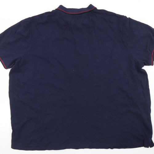 Jacamo Mens Blue  Cotton  Polo Size 3XL Collared Button