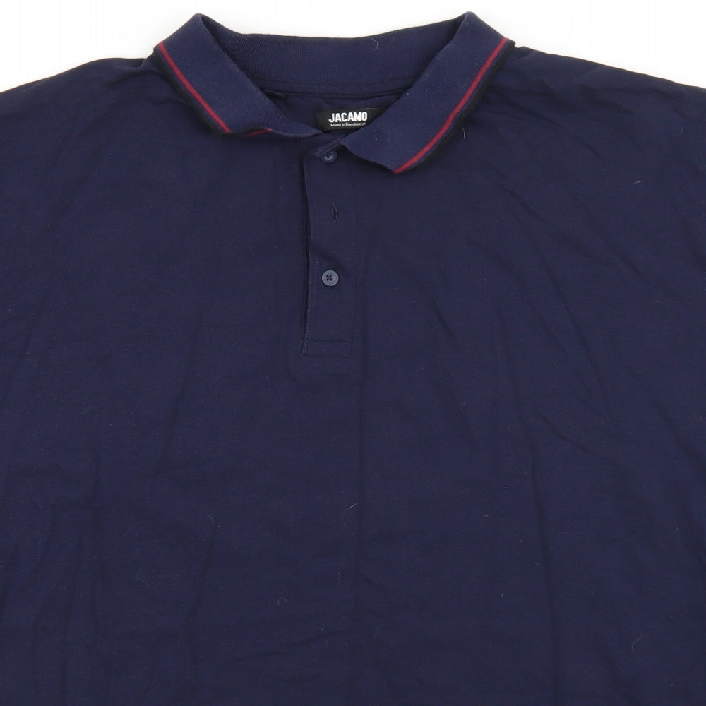 Jacamo Mens Blue  Cotton  Polo Size 3XL Collared Button