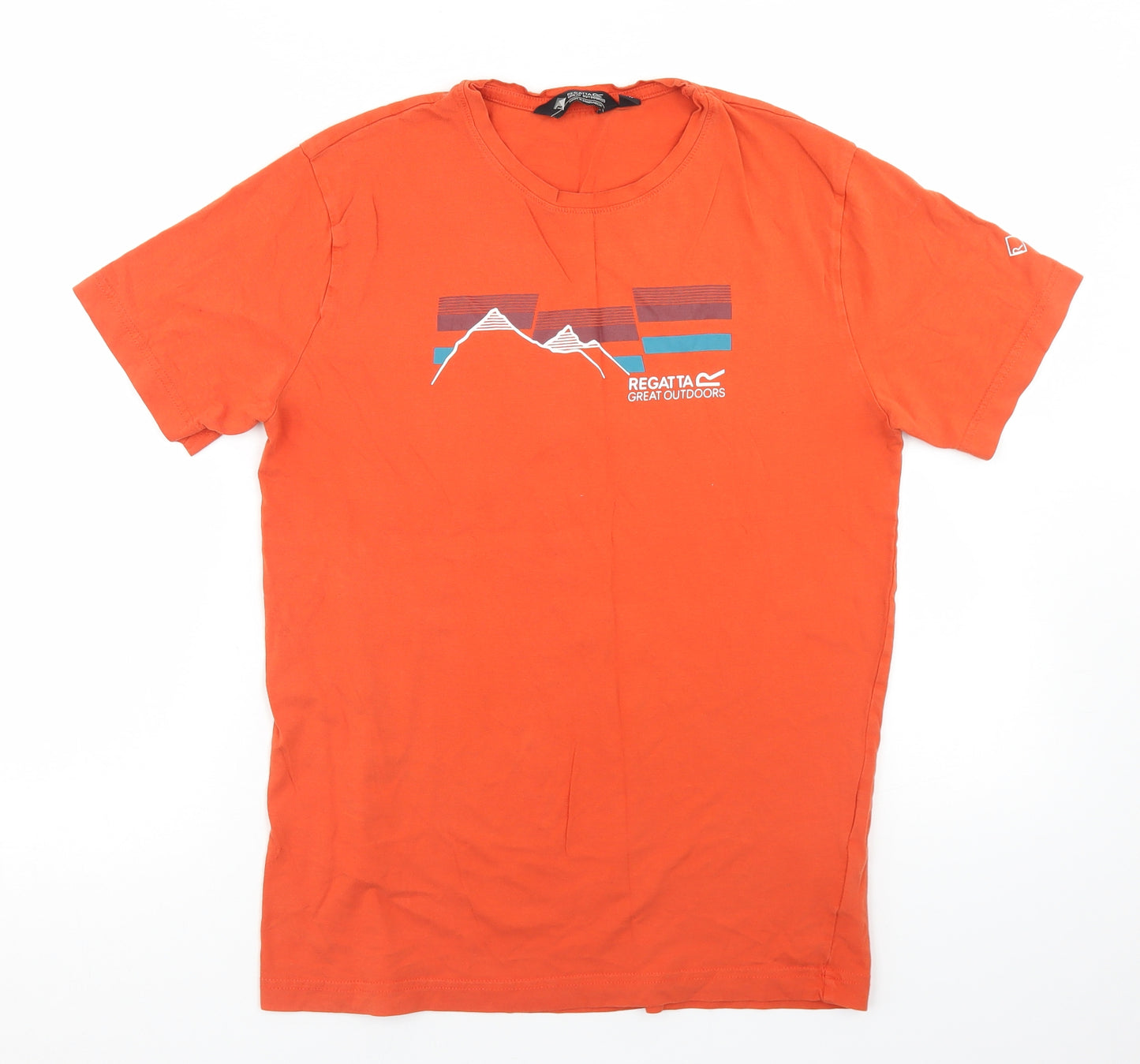 Regatta Mens Orange  Cotton  T-Shirt Size S Crew Neck