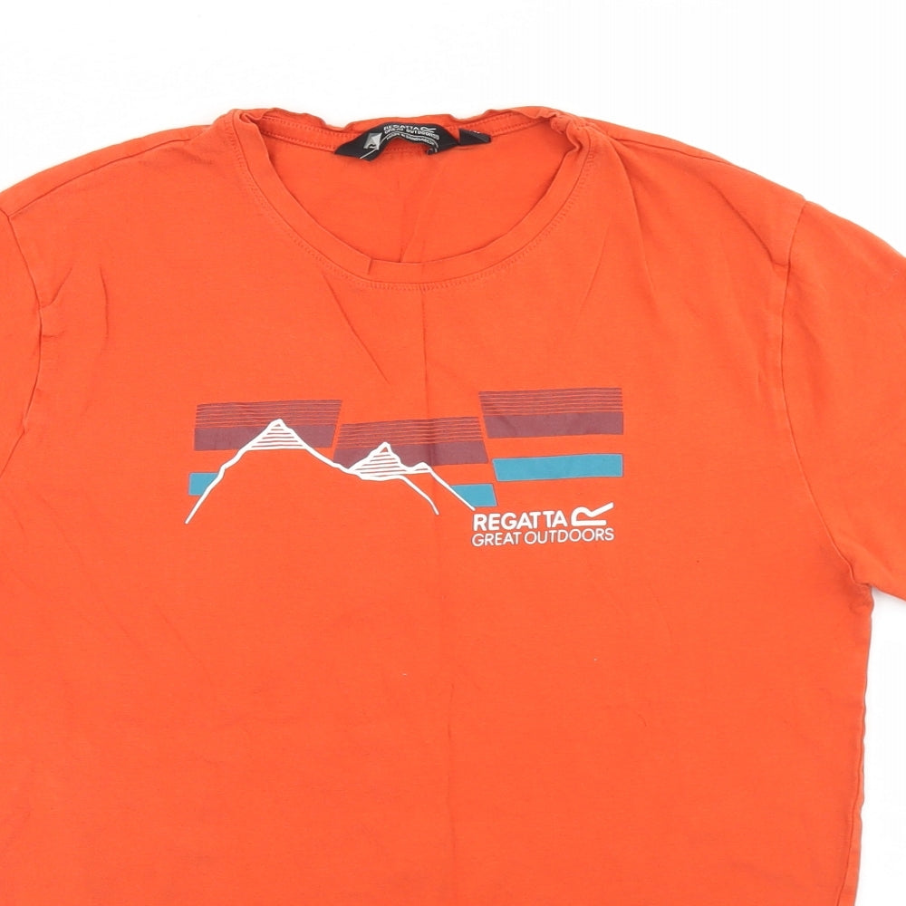 Regatta Mens Orange  Cotton  T-Shirt Size S Crew Neck