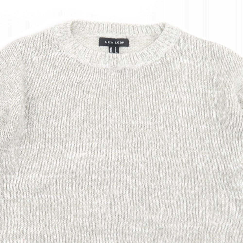 New Look Womens Beige Crew Neck  Acrylic Pullover Jumper Size S
