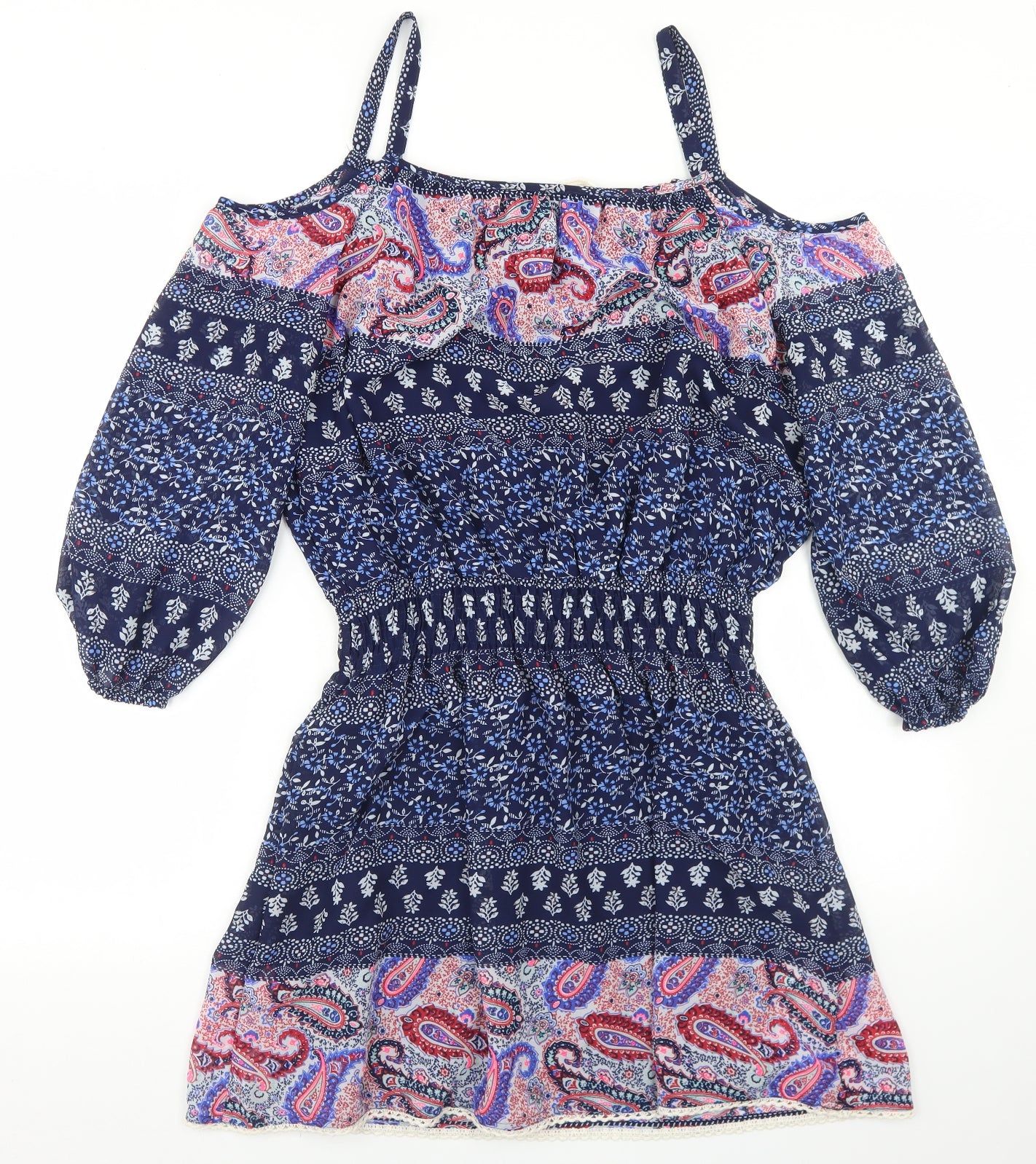 Atmosphere Womens Multicoloured Paisley Polyester Skater Dress  Size 14  Off the Shoulder  - Cold Shoulder