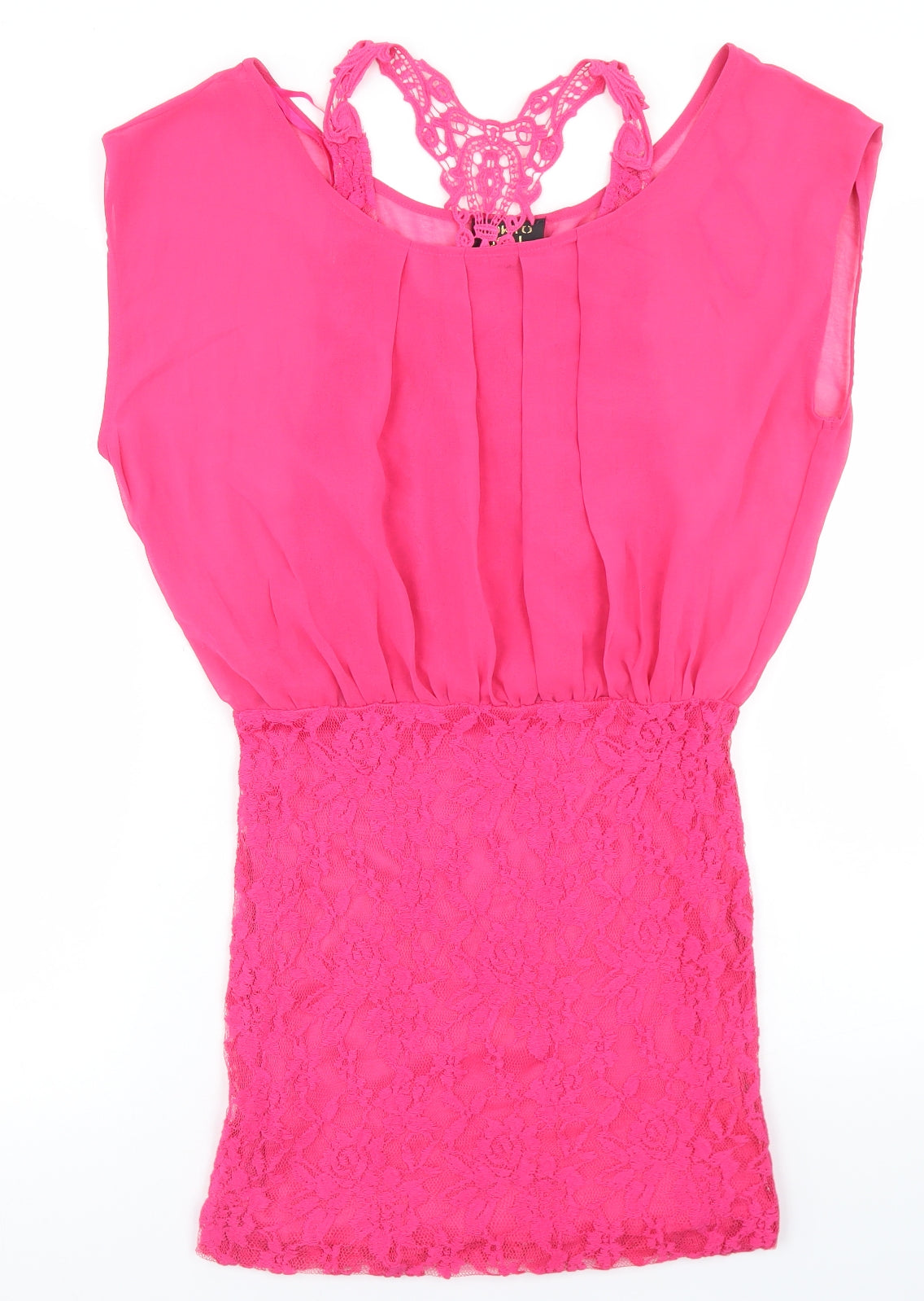 Tokyo Doll Womens Pink  Polyester Pencil Dress  Size 12  Round Neck