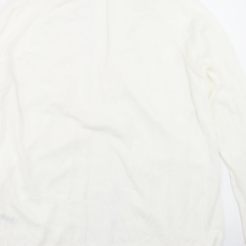 F&F Womens White Round Neck  Nylon Cardigan Jumper Size XS