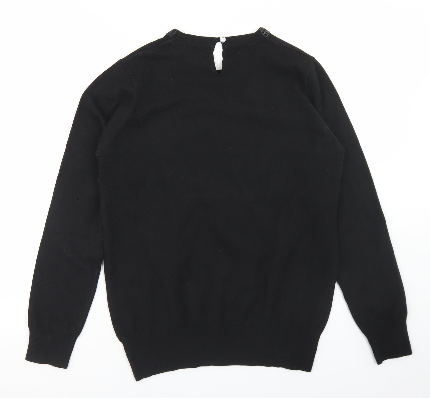 Primark Womens Black Round Neck  Polyester Pullover Jumper Size M   - 12-14