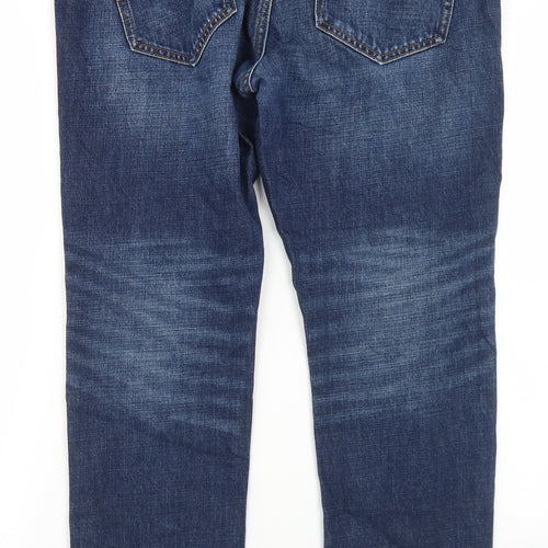 NEXT Mens Blue  Cotton Tapered Jeans Size 34 in L27 in Slim Button
