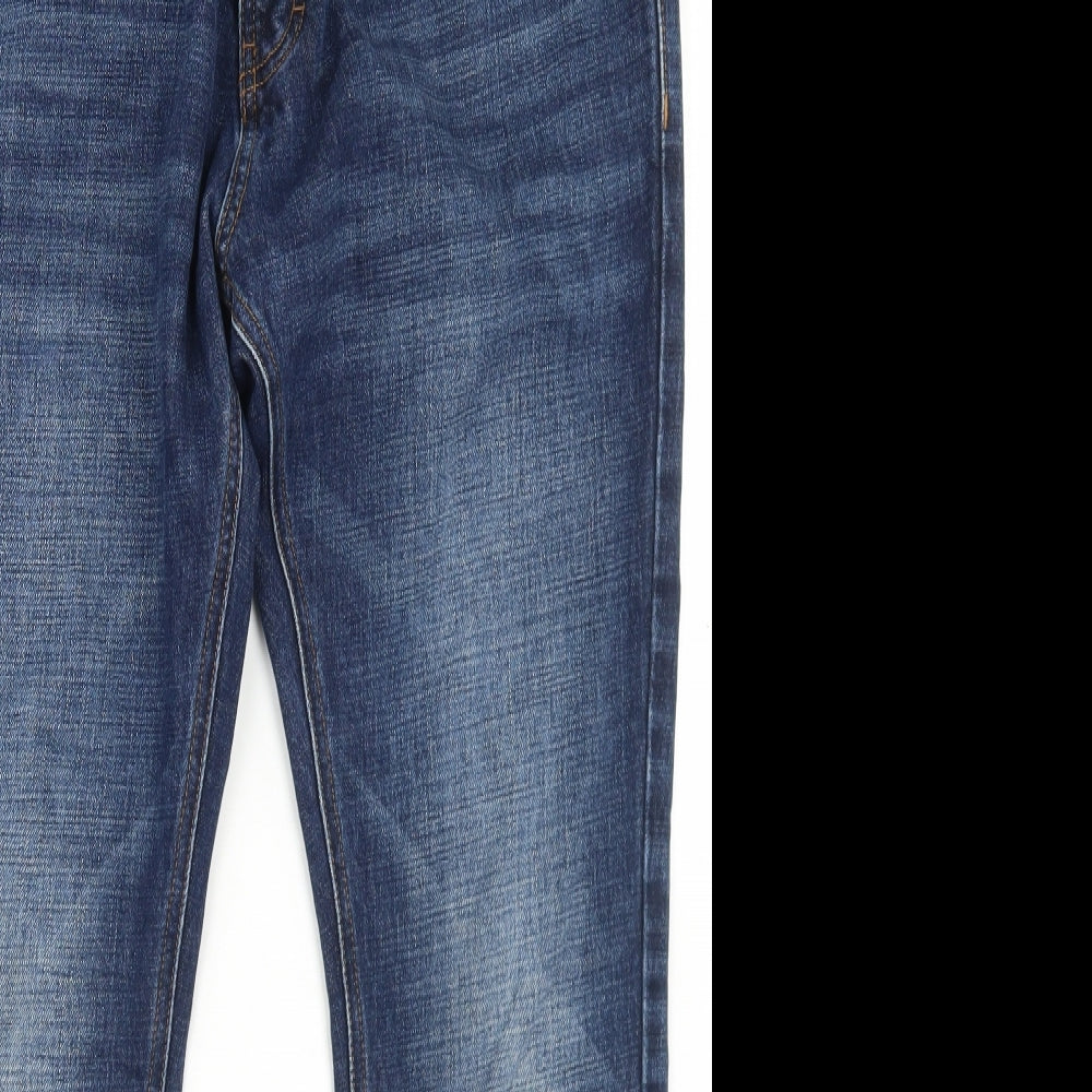 NEXT Mens Blue  Cotton Tapered Jeans Size 34 in L27 in Slim Button