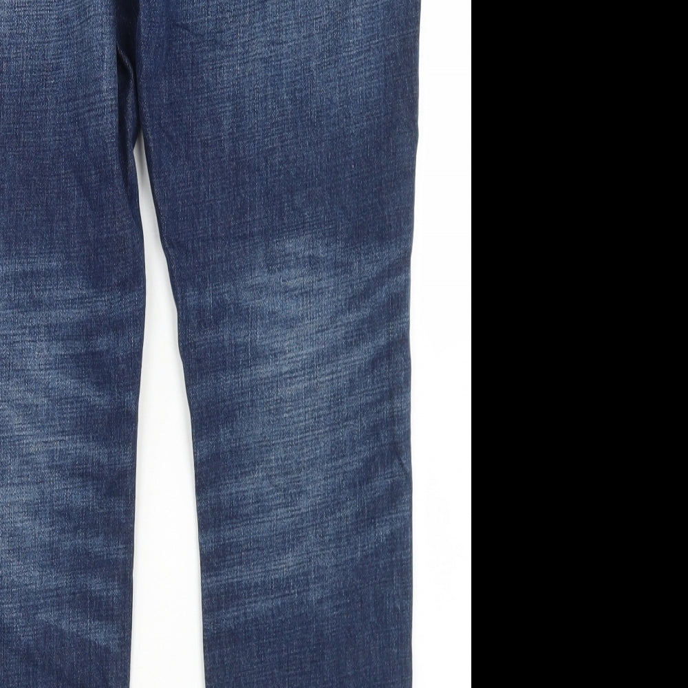 NEXT Mens Blue  Cotton Tapered Jeans Size 34 in L27 in Slim Button