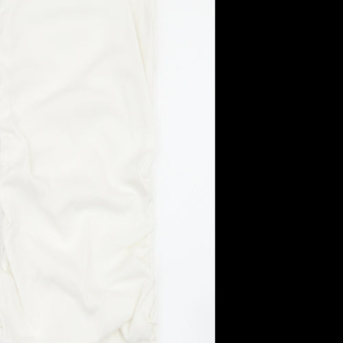 Preworn Womens White  Cotton Bodycon  Size S  Mock Neck