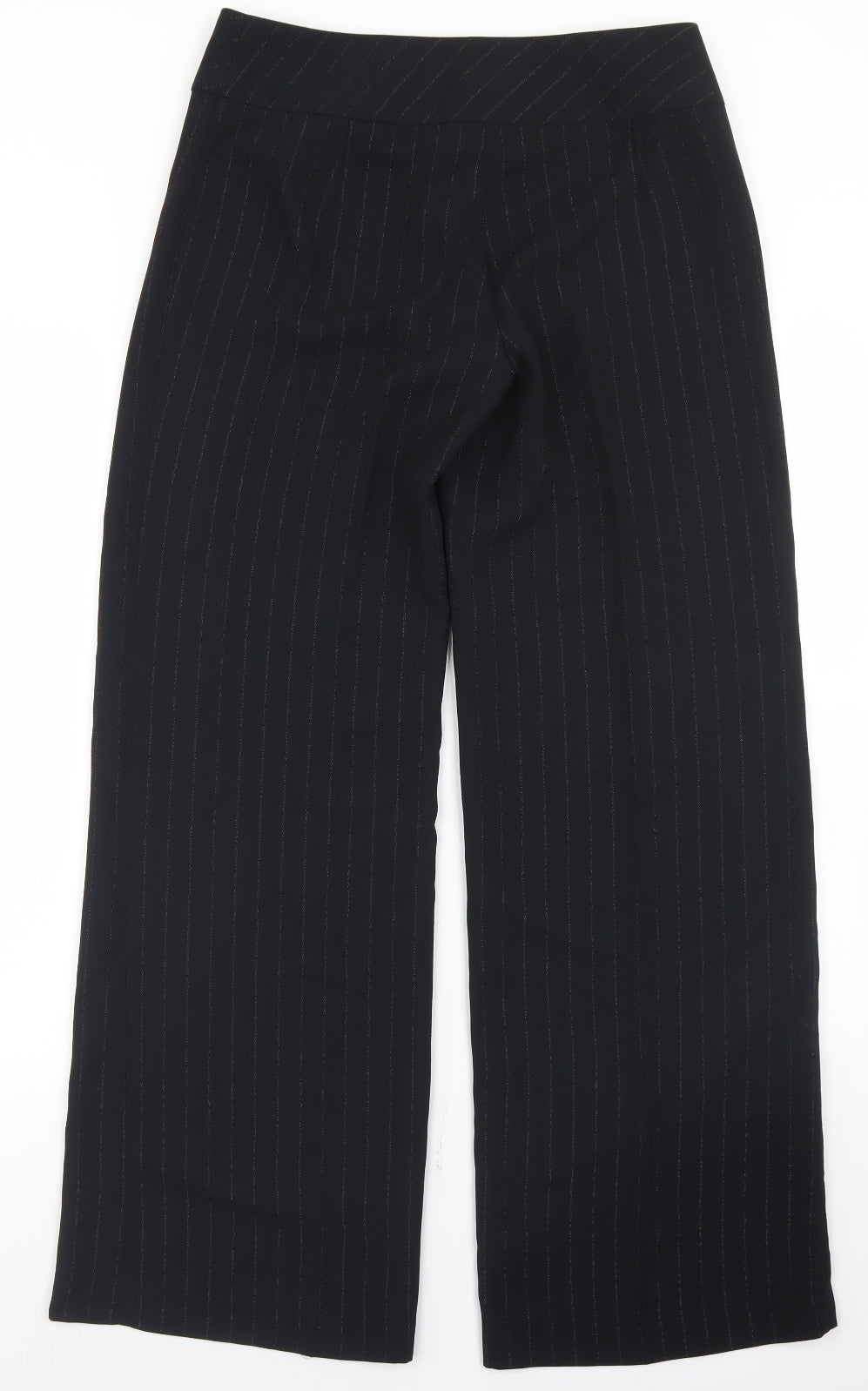 NEXT Womens Black Striped Polyester Dress Pants Trousers Size 10 L31 in Regular Hook & Eye