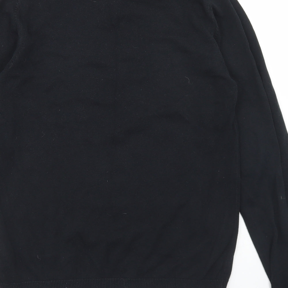 TU Boys Black V-Neck  Cotton Pullover Jumper Size 12 Years   - Schoolwear