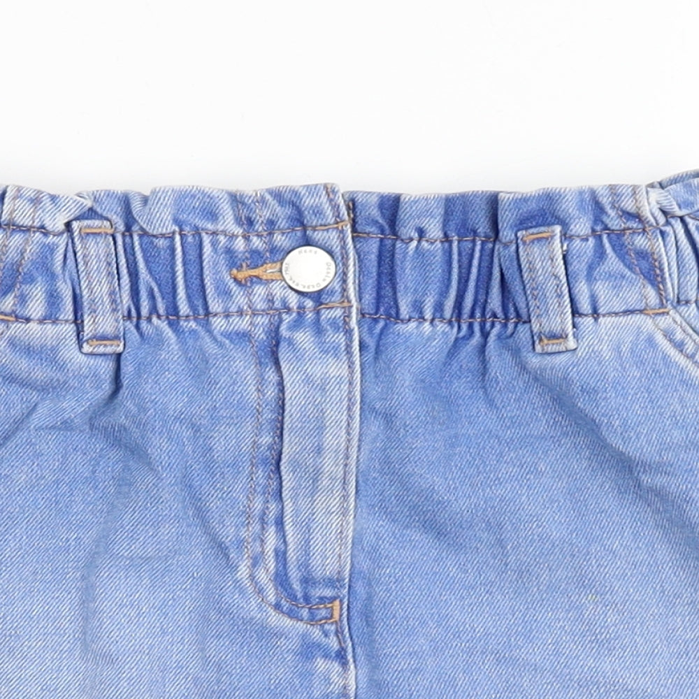 NEXT Girls Blue  100% Cotton A-Line Skirt Size 7 Years  Regular Button