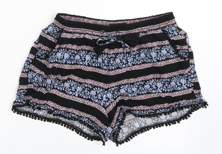 Atmosphere Womens Black Viscose Hot Pants Shorts Size 4 Regular Pull On