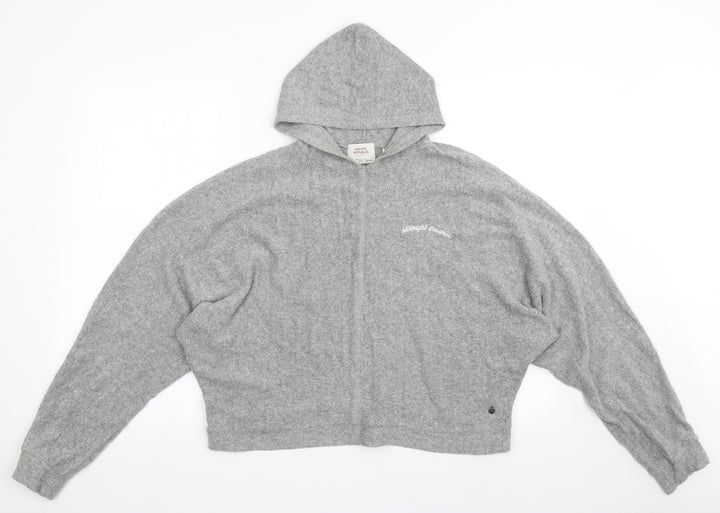 Pull&Bear Womens Grey Viscose Pullover Hoodie Size S Pullover - Midnight Dreamer