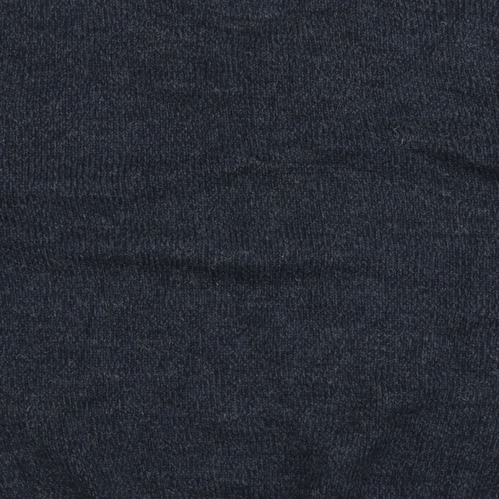 F&F Mens Blue V-Neck  Acrylic Pullover Jumper Size XL