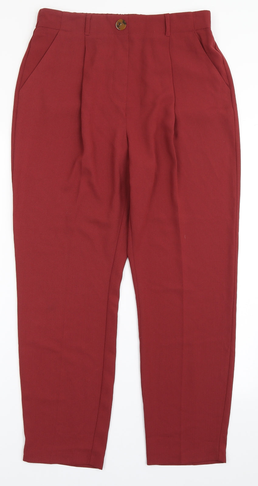 Primark Womens Red  Polyester Dress Pants Trousers Size 12 L26.5 in Regular