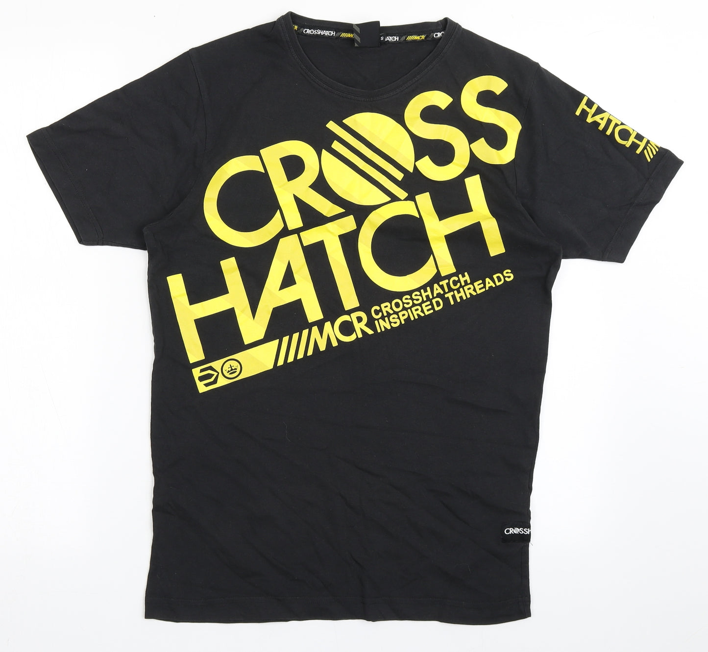 Crosshatch Mens Grey  Cotton  T-Shirt Size S Round Neck