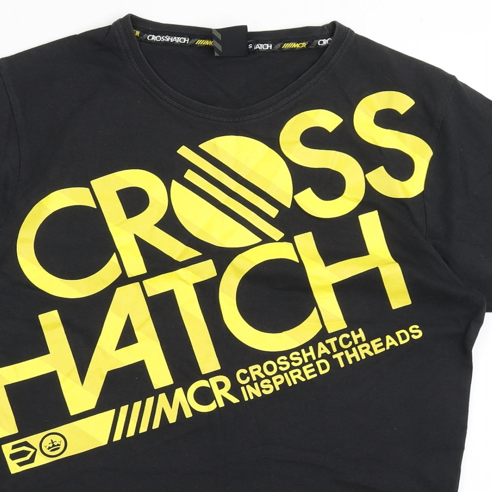 Crosshatch Mens Grey  Cotton  T-Shirt Size S Round Neck