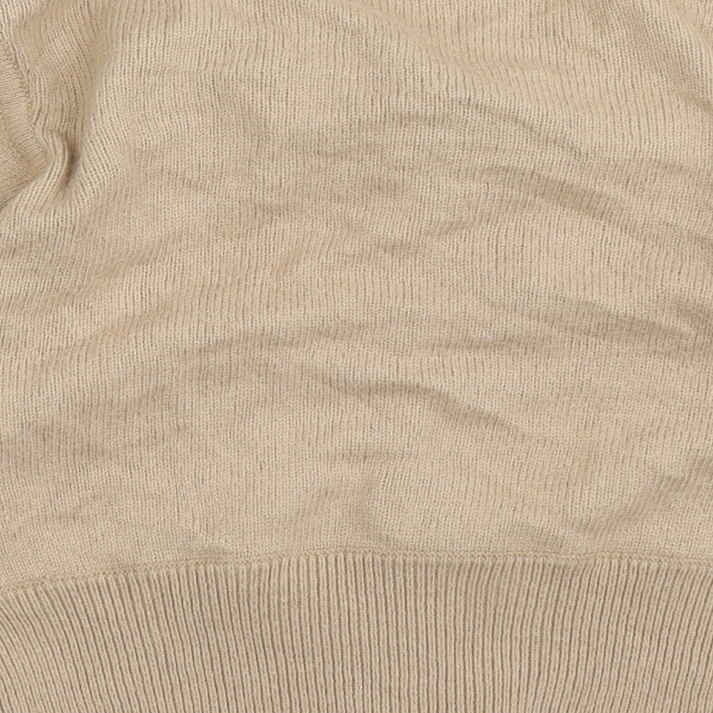 Warehouse Womens Brown Round Neck  Viscose Cape Jumper Size 12