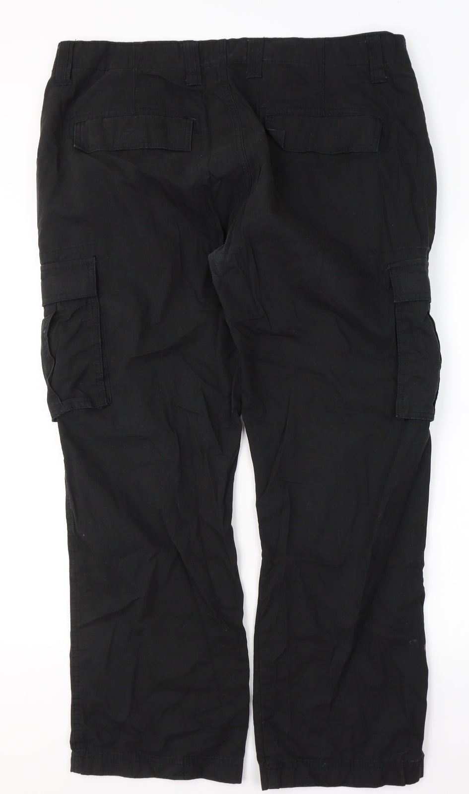 F&F Mens Black  Cotton Carpenter Trousers Size 40 in L30 in Regular Button