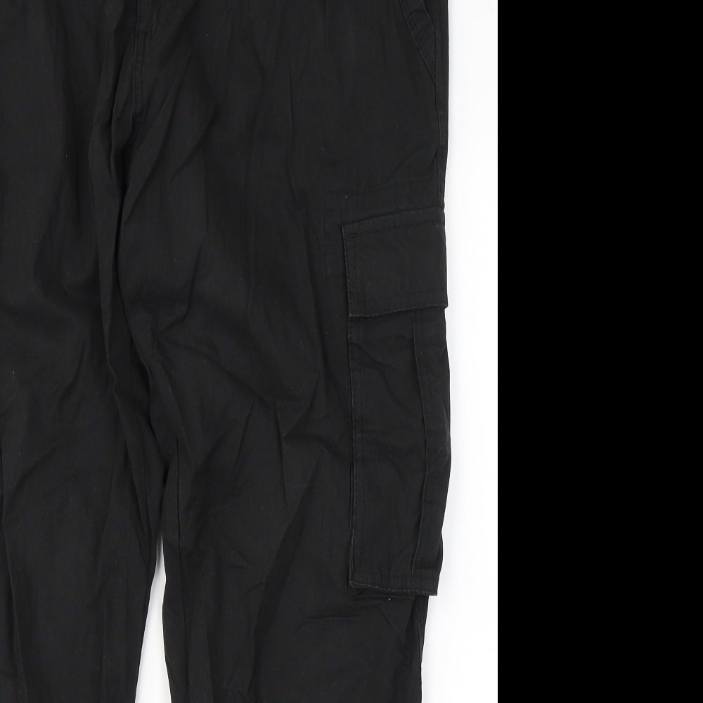 F&F Mens Black  Cotton Carpenter Trousers Size 40 in L30 in Regular Button