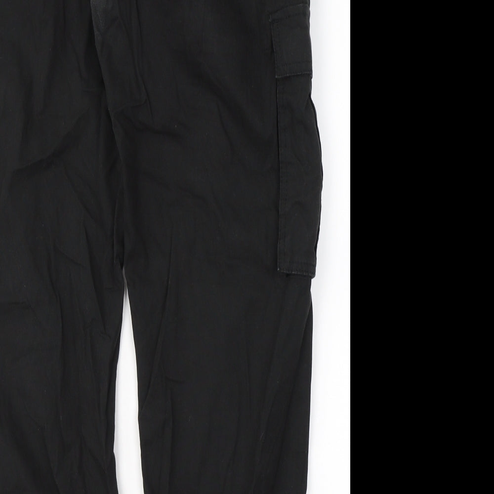 F&F Mens Black  Cotton Carpenter Trousers Size 40 in L30 in Regular Button