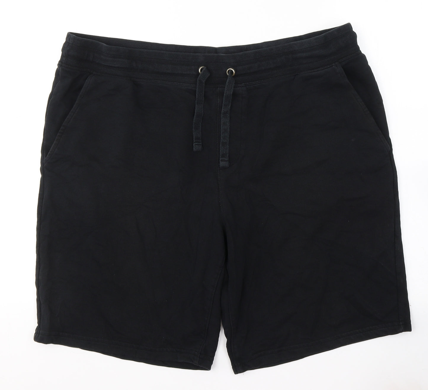 F&F Mens Black  Cotton Sweat Shorts Size 2XL  Regular Tie