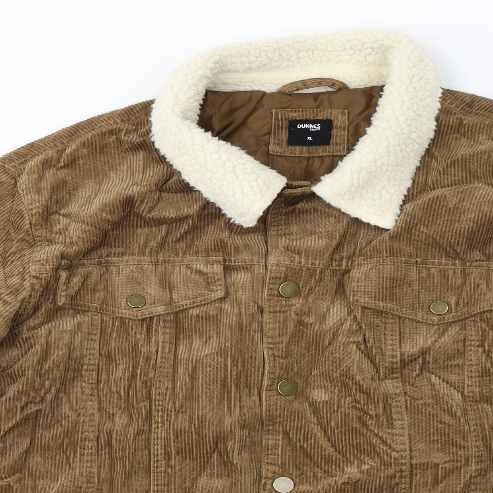 Dunnes Stores Mens Brown   Jacket Coat Size XL  Button