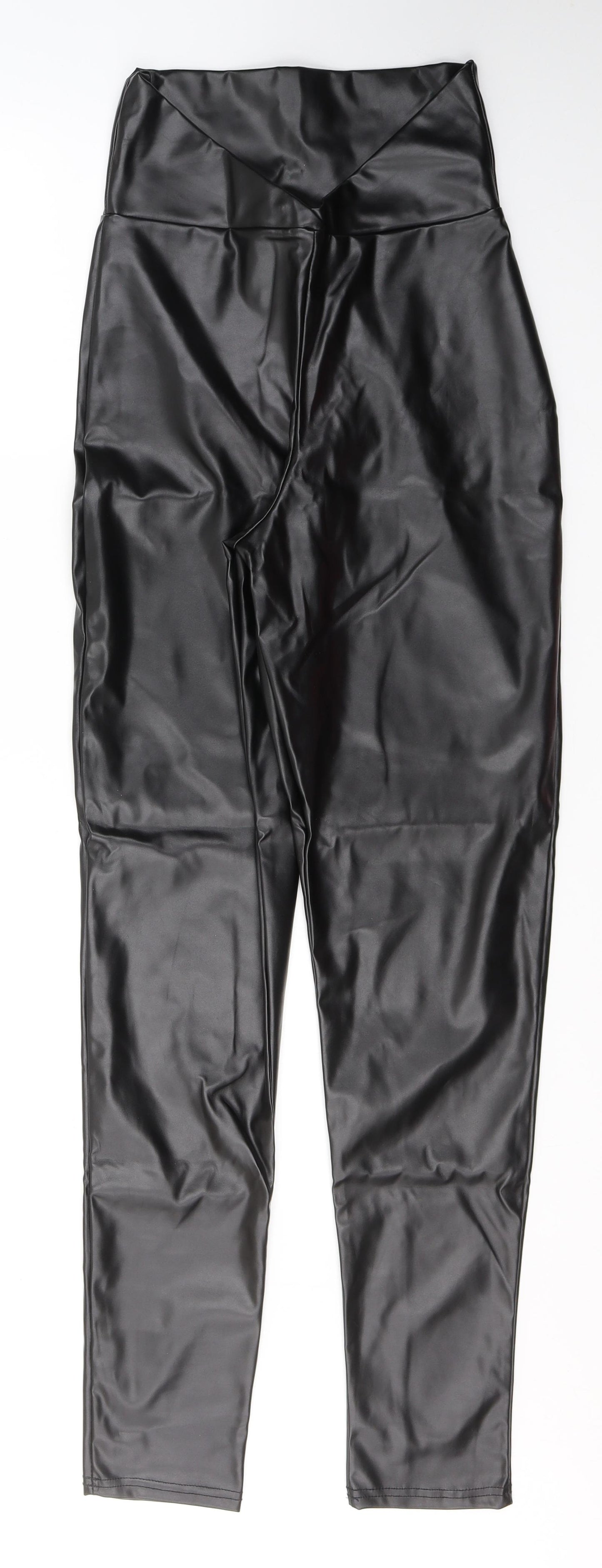 PRETTYLITTLETHING Womens Black  Polyester Jegging Leggings Size 8 L32 in