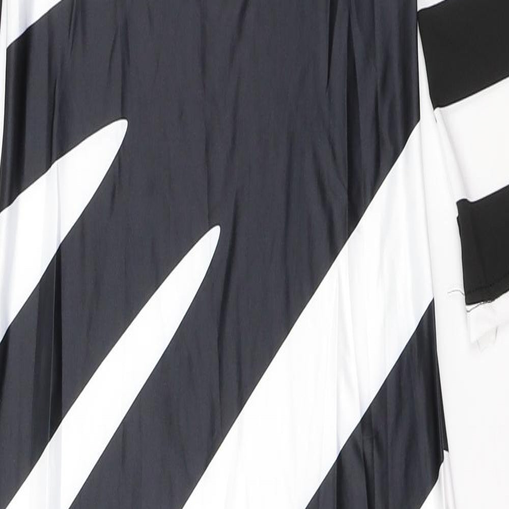 Preworn Womens Black Colourblock Polyester Maxi  Size S  Round Neck Pullover
