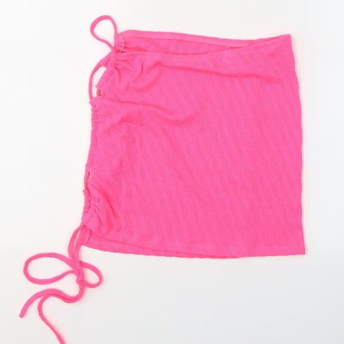 SheIn Womens Pink  Polyester Wrap Tank Size S Square Neck
