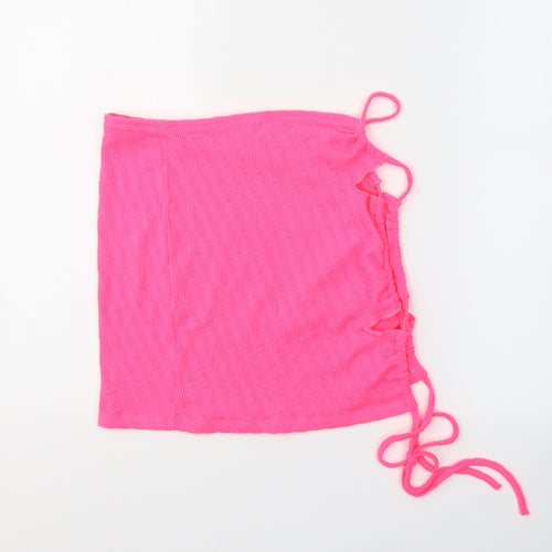 SheIn Womens Pink  Polyester Wrap Tank Size S Square Neck