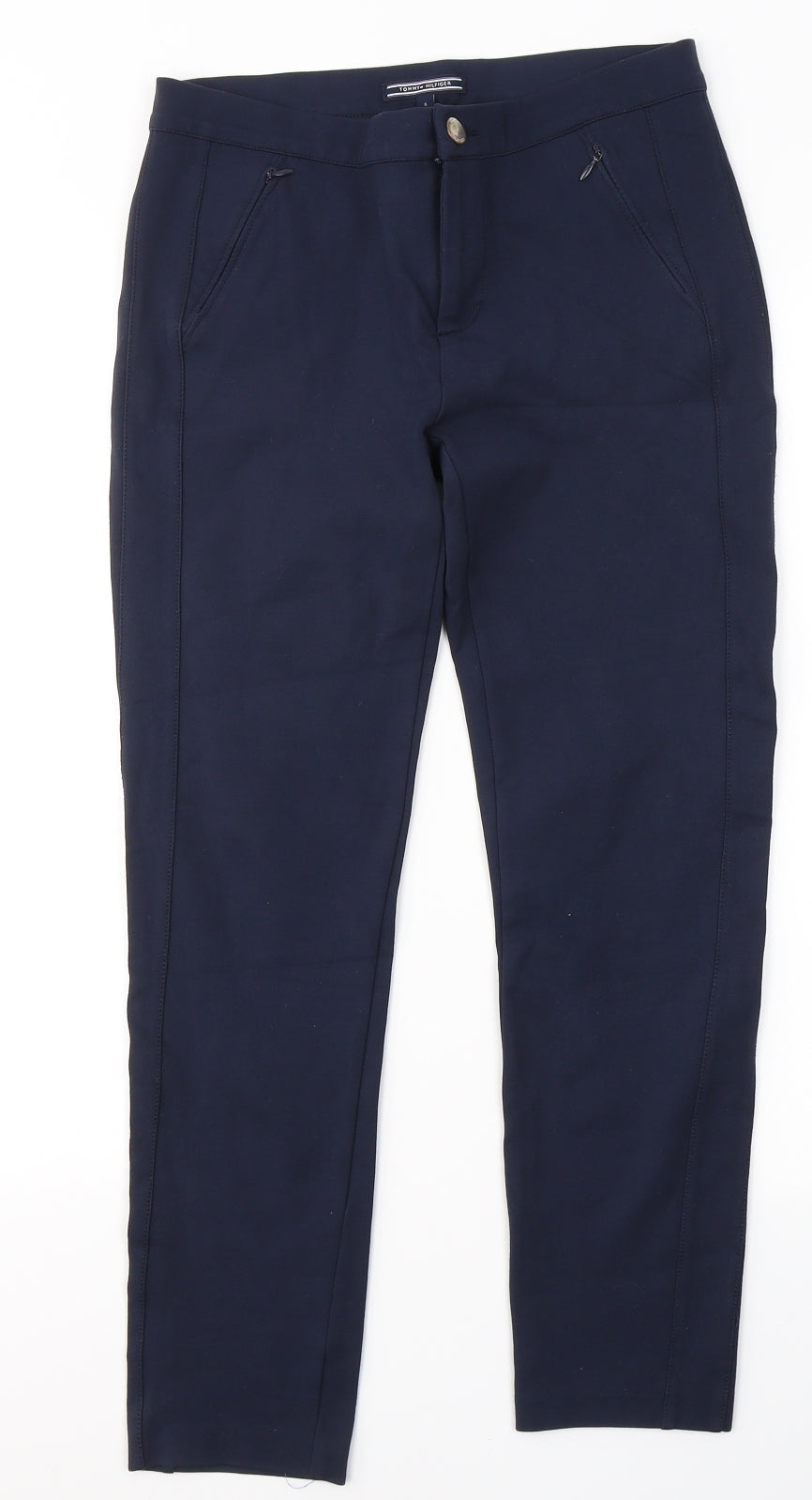 Tommy Hilfiger Womens Blue  Viscose Trousers  Size 6 L28 in Regular Button