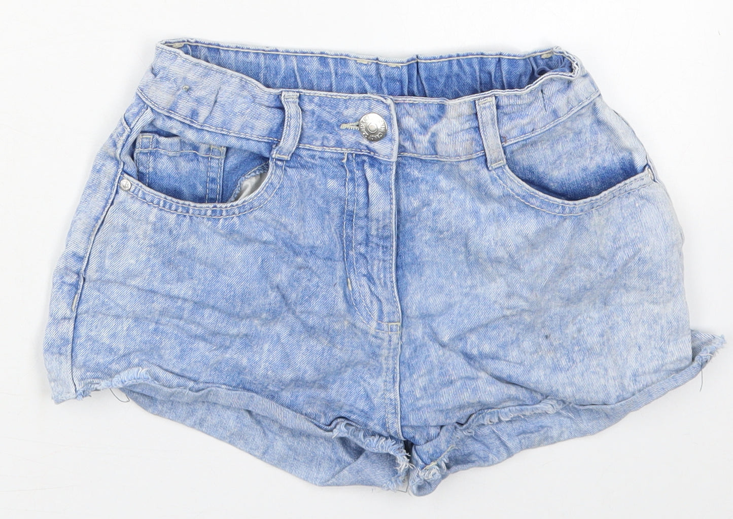 Candy Couture Girls Blue  Cotton Mom Shorts Size 14 Years  Regular