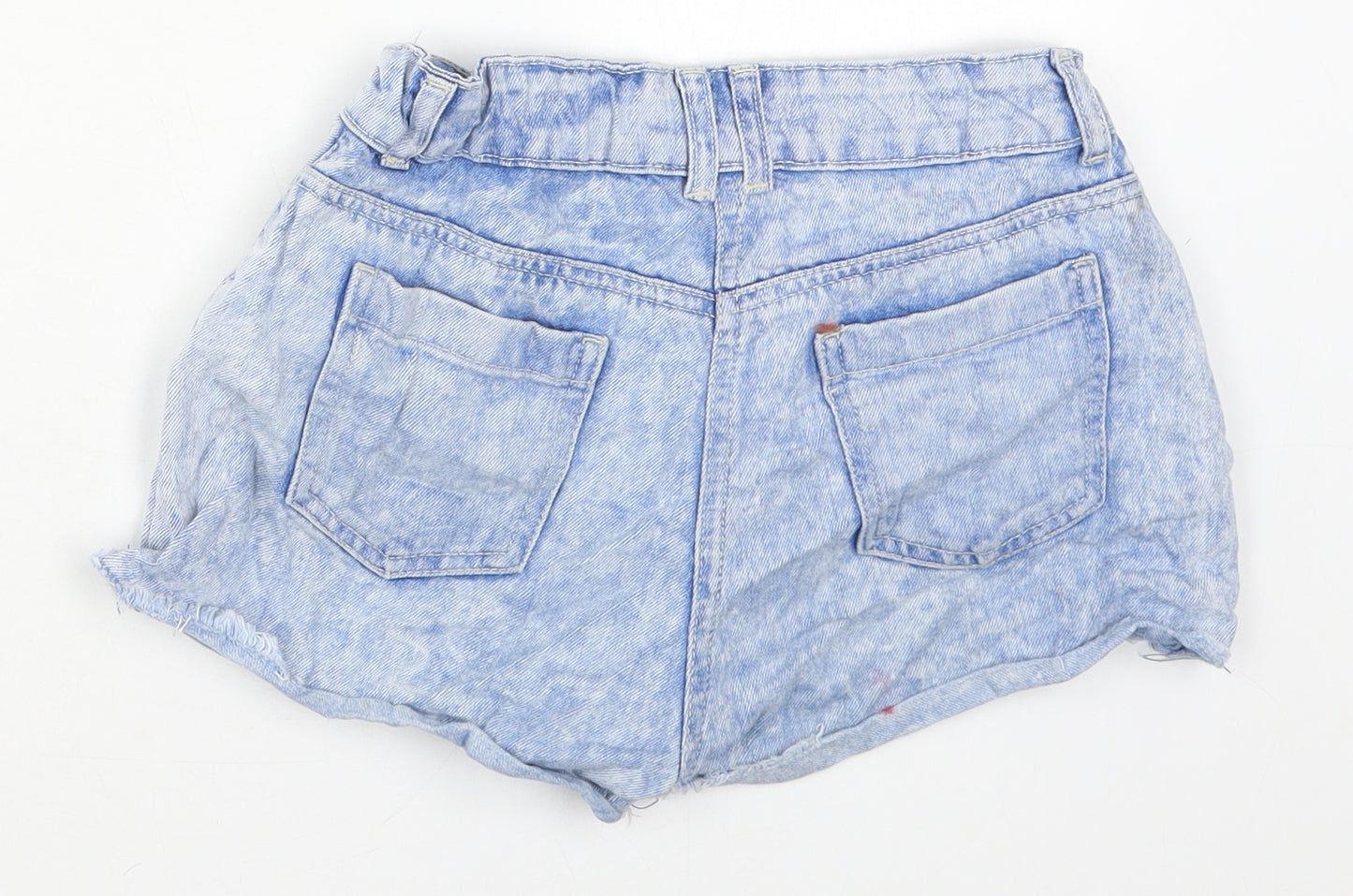 Candy Couture Girls Blue  Cotton Mom Shorts Size 14 Years  Regular
