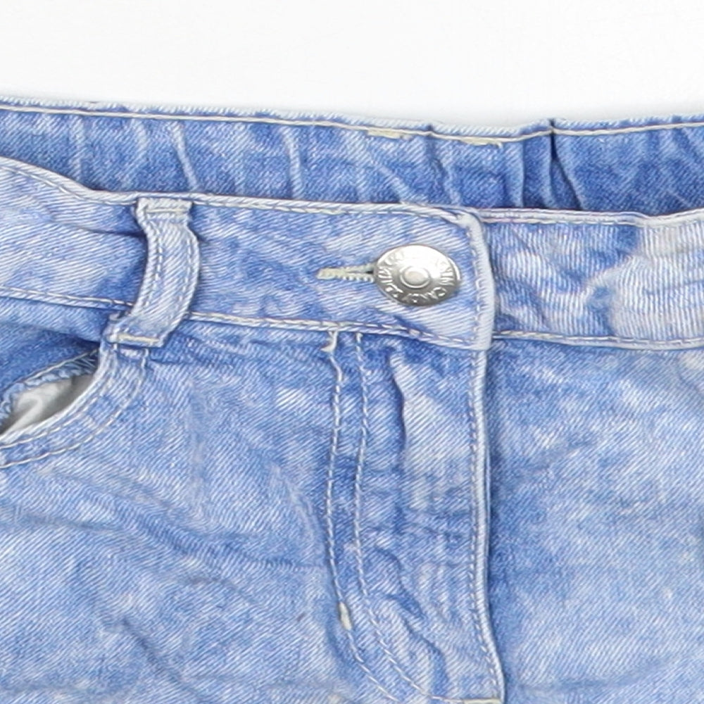 Candy Couture Girls Blue  Cotton Mom Shorts Size 14 Years  Regular