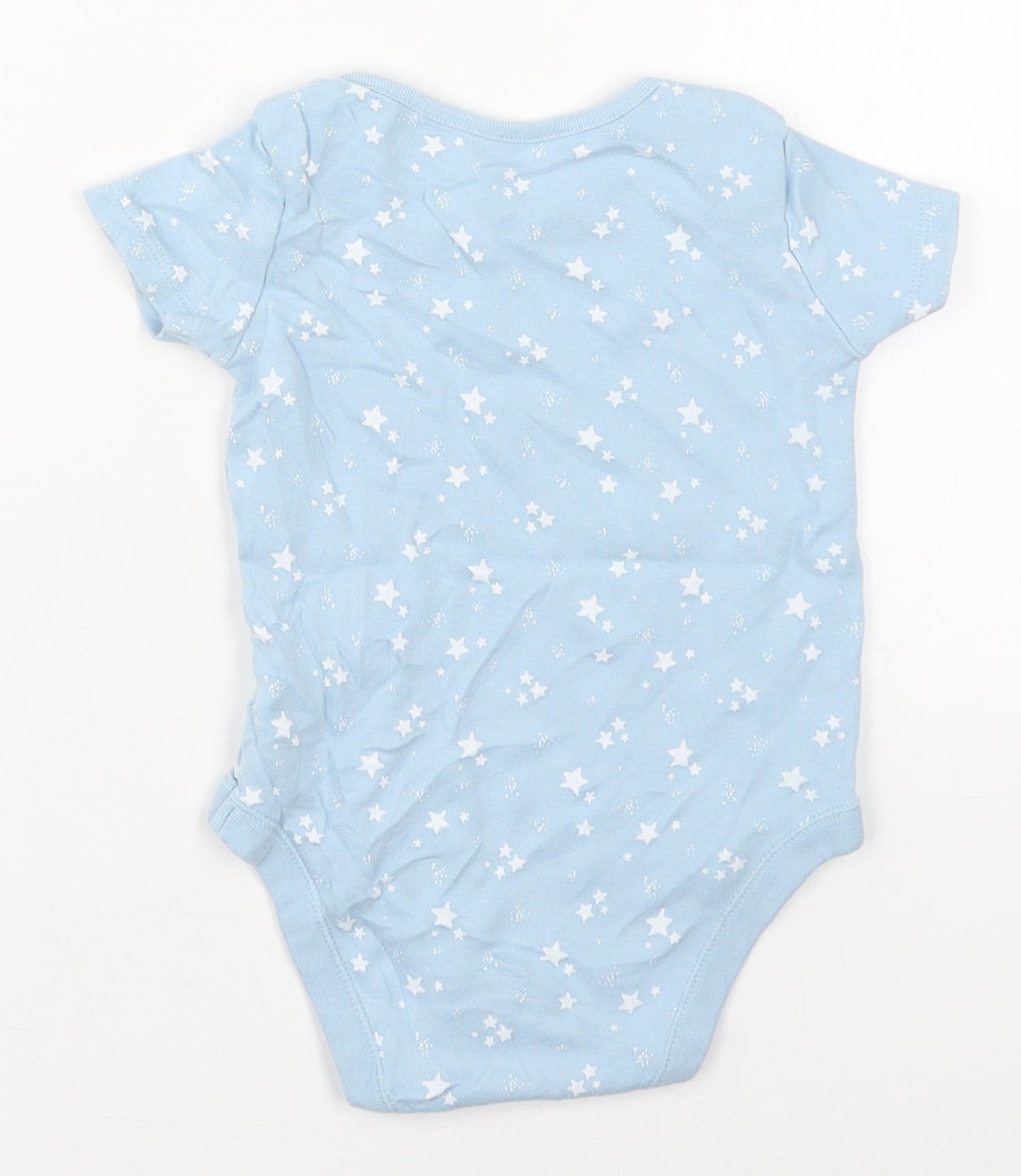 F&F Baby Blue  Cotton Babygrow One-Piece Size 12-18 Months  Button - Stars