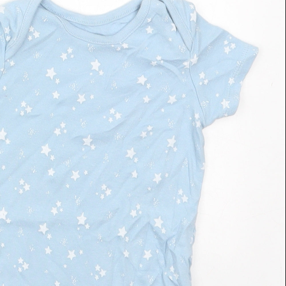 F&F Baby Blue  Cotton Babygrow One-Piece Size 12-18 Months  Button - Stars