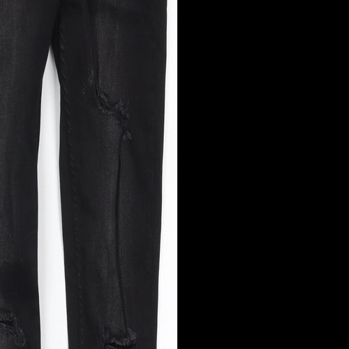 Denim Co Womens Black  Cotton Skinny Jeans Size 8 L27 in Regular Button