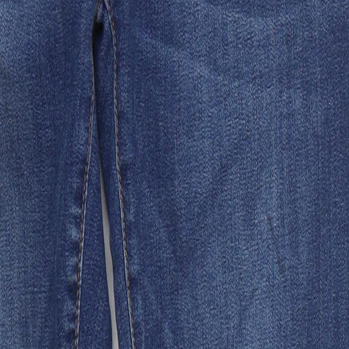 I Say Womens Blue Floral Cotton Skinny Jeans Size 8 L27 in Regular Button