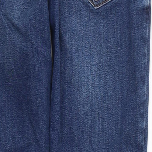 I Say Womens Blue Floral Cotton Skinny Jeans Size 8 L27 in Regular Button