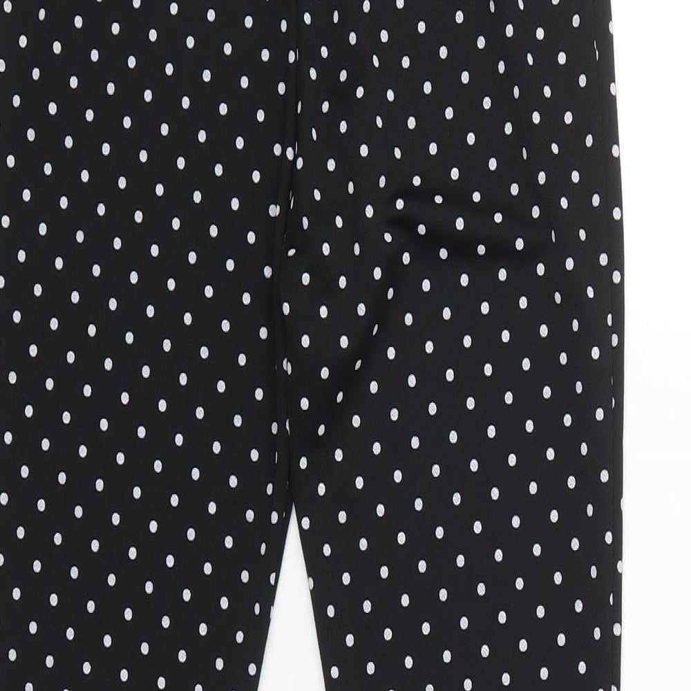 Nasty Gal Womens Black Polka Dot Polyester Trousers  Size 8 L31 in Regular