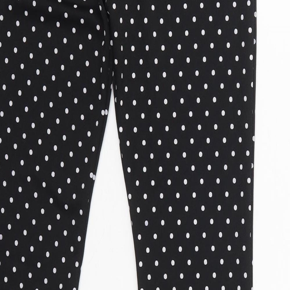 Nasty Gal Womens Black Polka Dot Polyester Trousers  Size 8 L31 in Regular
