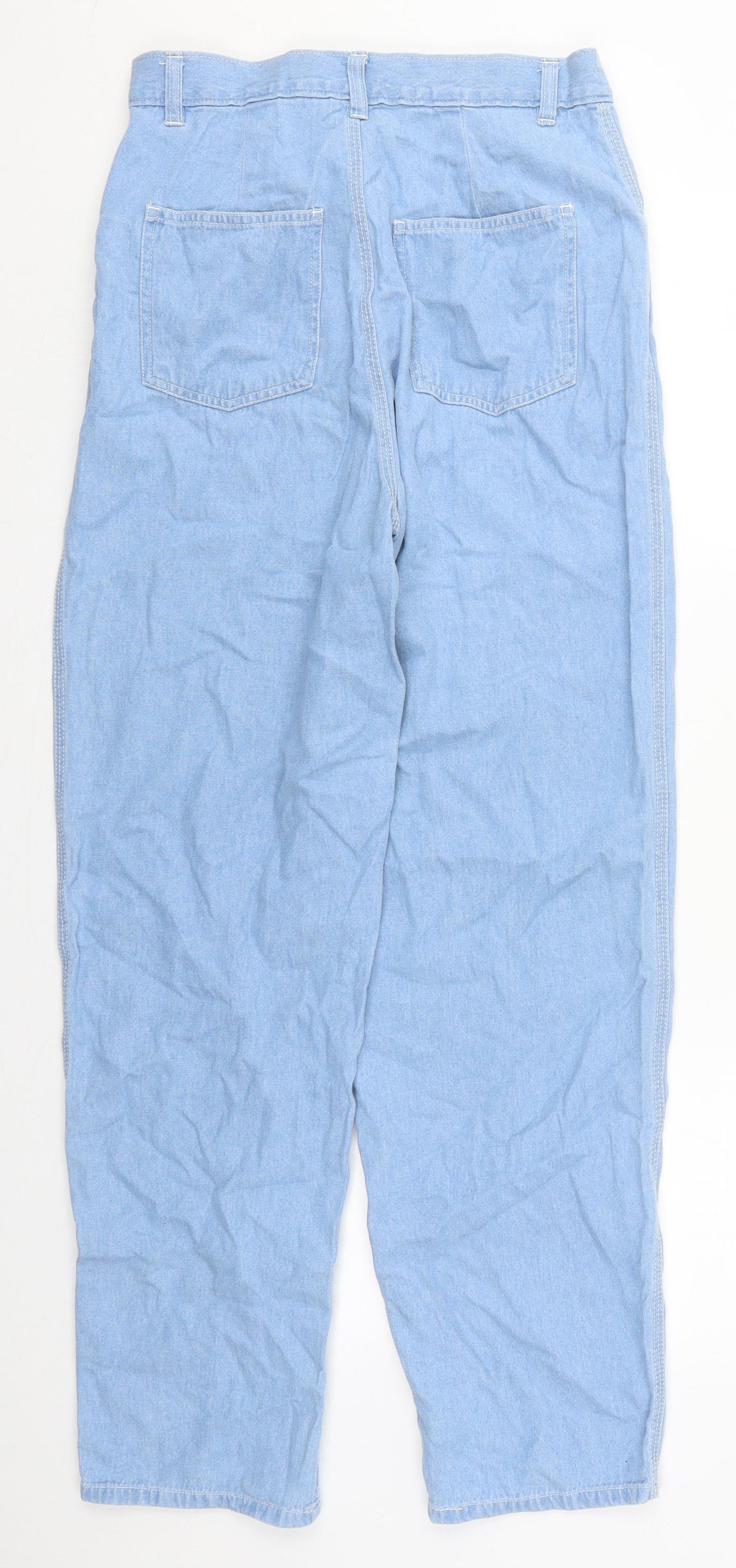 ASOS Womens Blue  Cotton Mom Jeans Size 28 in L32 in Regular Button