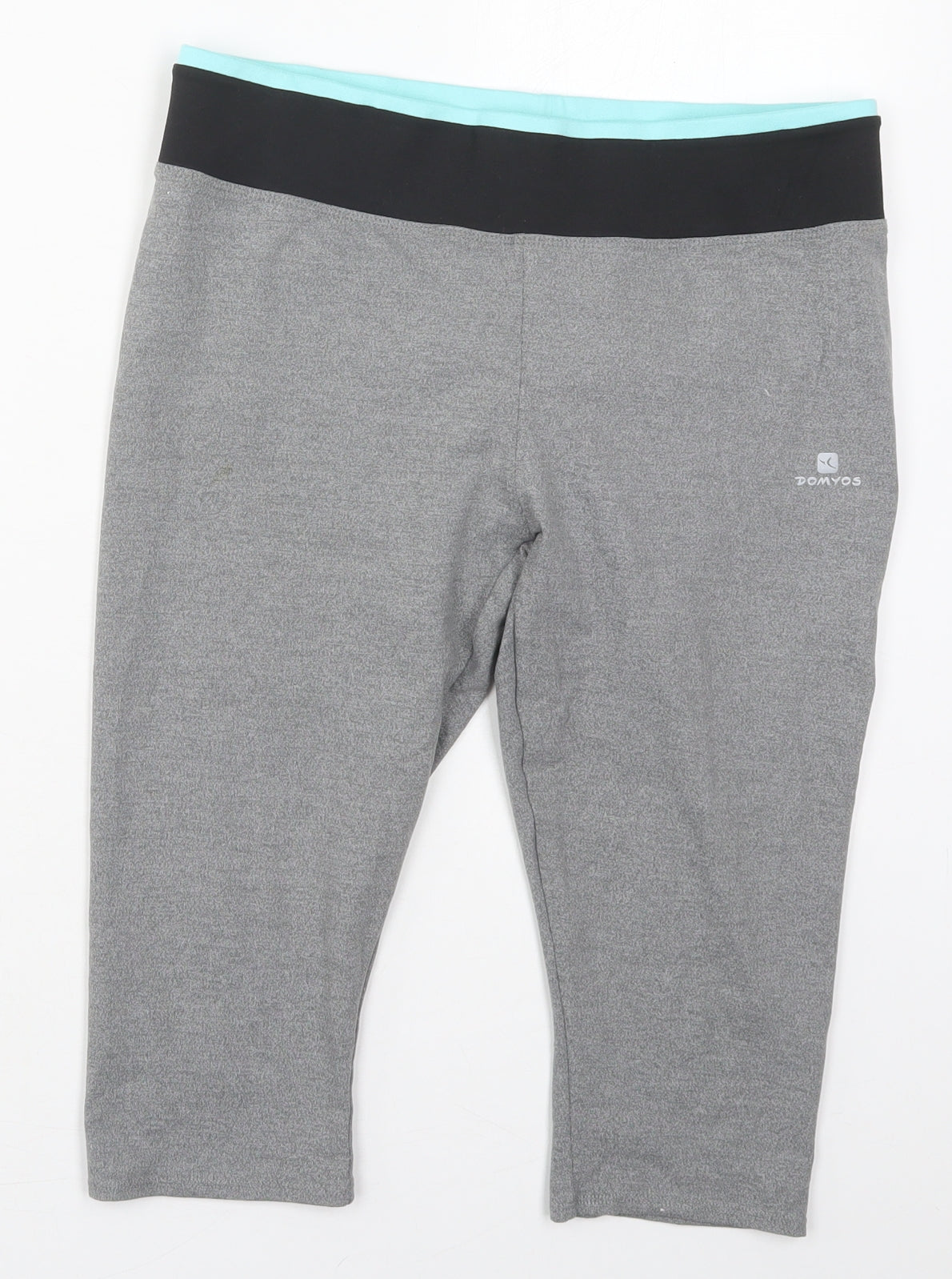 DECATHLON Womens Grey  Polyester Cropped Leggings Size 30 in L16 in Regular