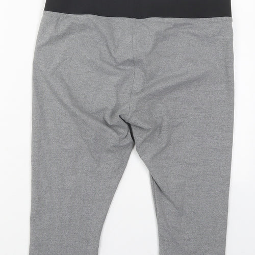 DECATHLON Womens Grey  Polyester Cropped Leggings Size 30 in L16 in Regular