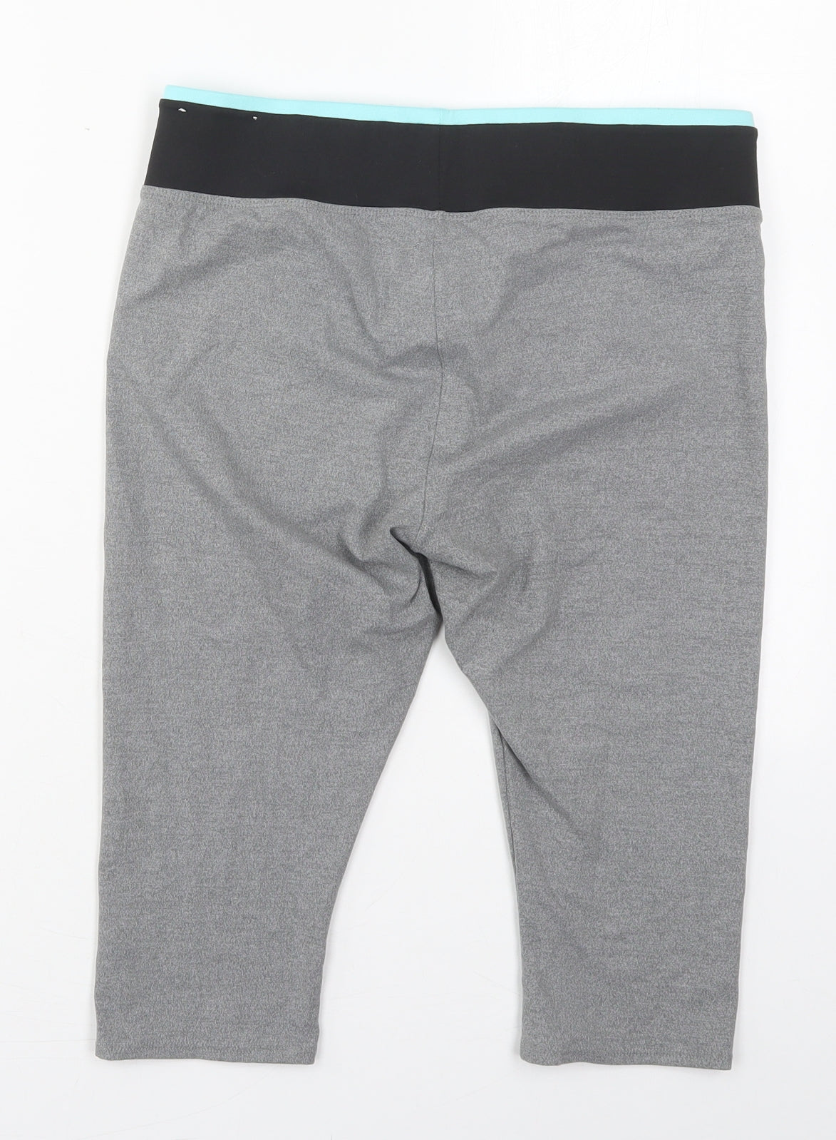 DECATHLON Womens Grey  Polyester Cropped Leggings Size 30 in L16 in Regular