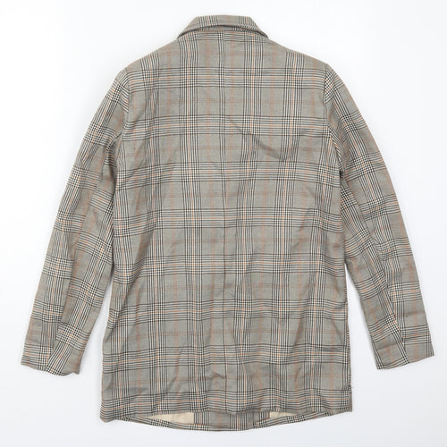 Urban Threads Womens Beige Check Polyester Jacket Suit Jacket Size 6