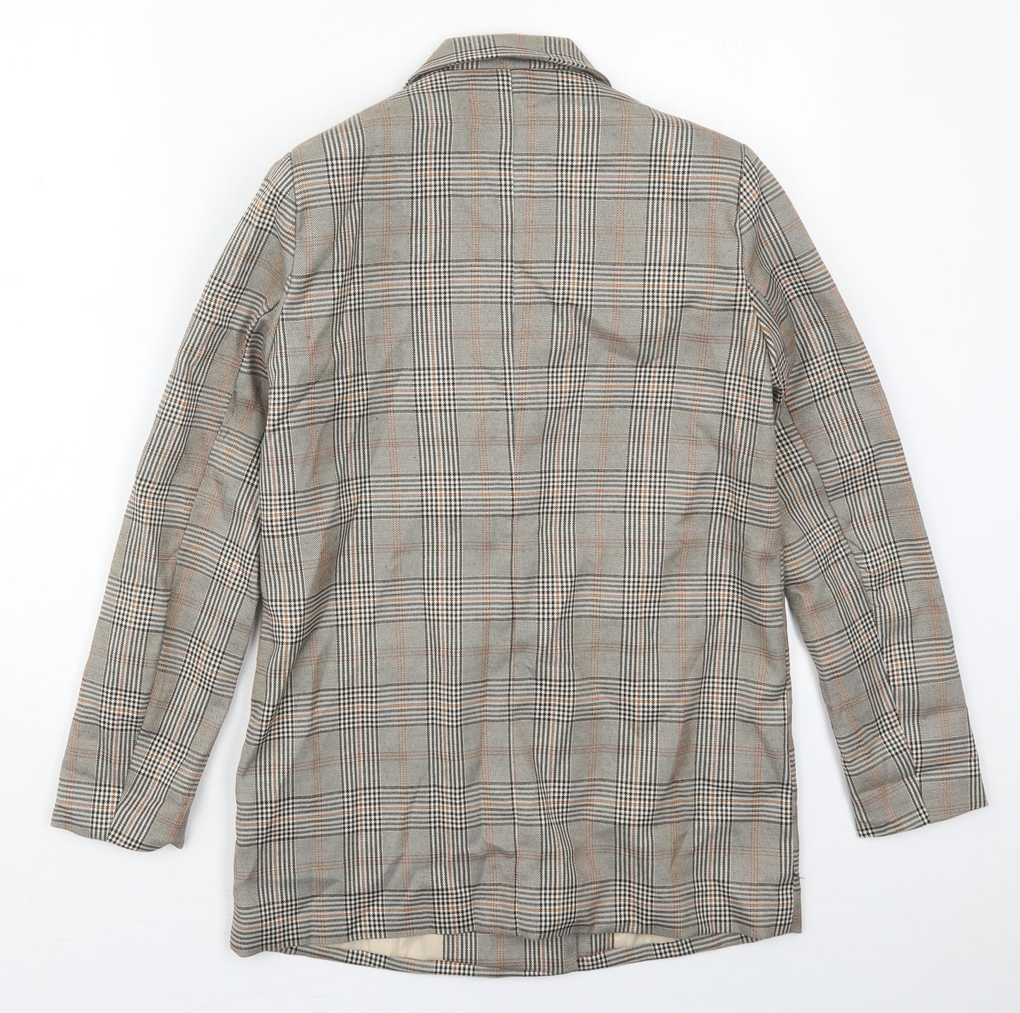 Urban Threads Womens Beige Check Polyester Jacket Suit Jacket Size 6